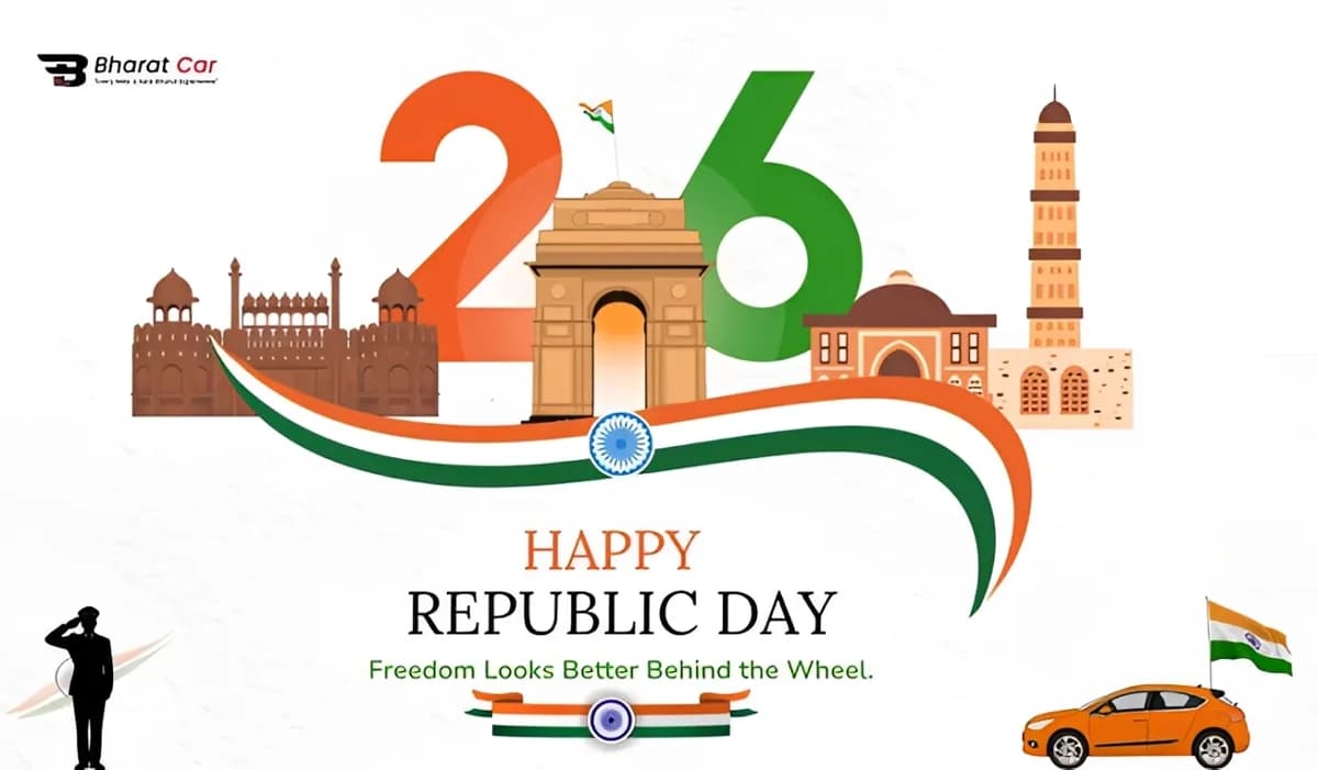 Happy Republic Day — freedom to travel with Bharat Car in Ahmedabad