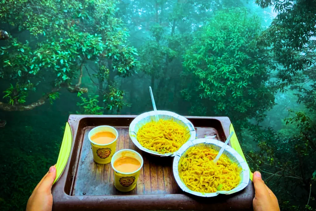 maggie with chai on hills