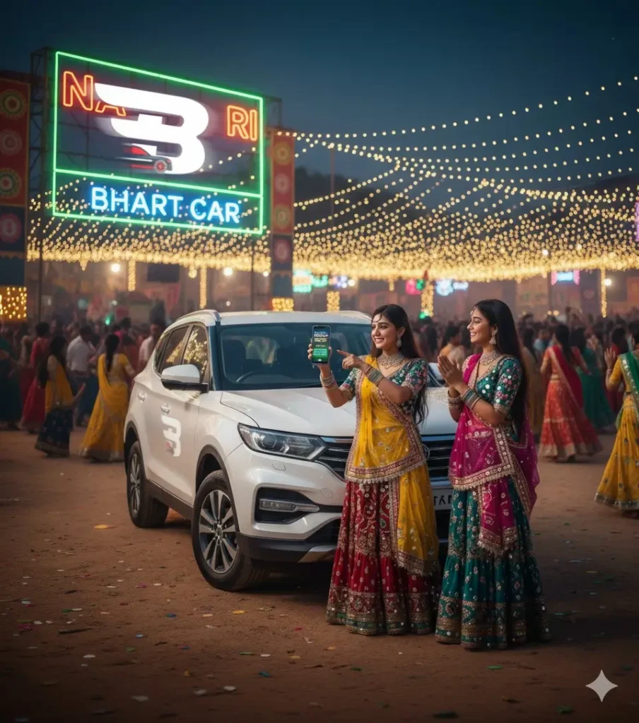 bharatcar logo on navratri ground