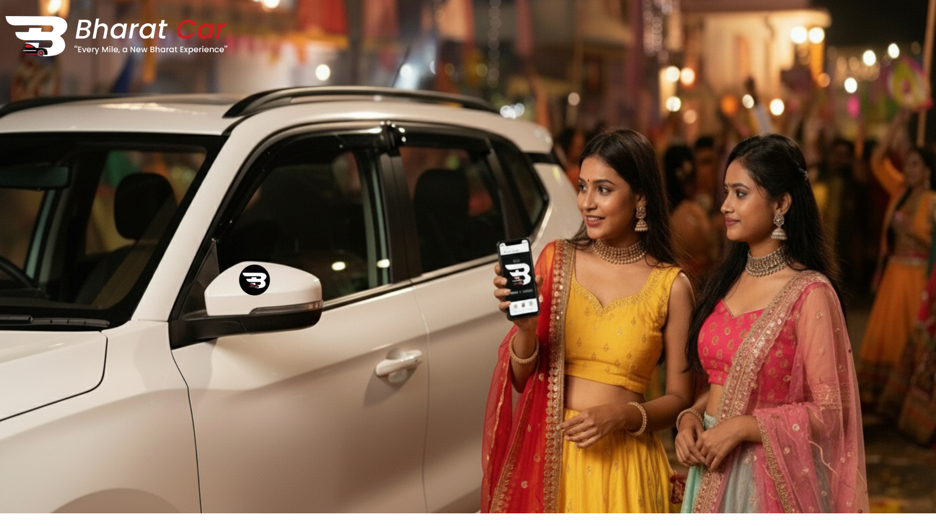 bharatcar logo on navratri ground